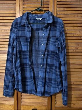 Blue Plaid Long-Sleeve Men's Shirt